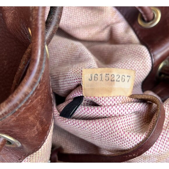 Vintage Dooney & Bourke Dark Brown Leather Drawstring Shoulder Bag Purse - Picture 15 of 16